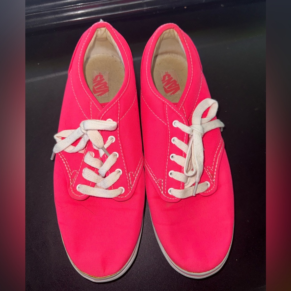 Vans Low-Top Canvas Sneakers in Bright Pink